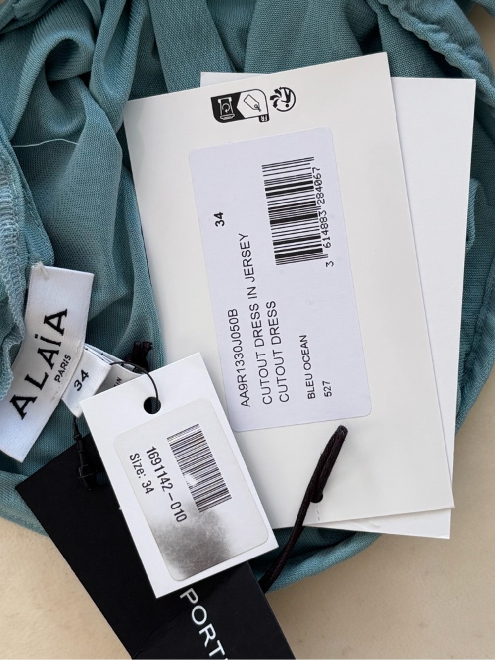 Alaïa Blue Ocean Cutout Jersey Dress - Picture 5 of 8